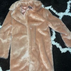 Womens Pink Fur Coat